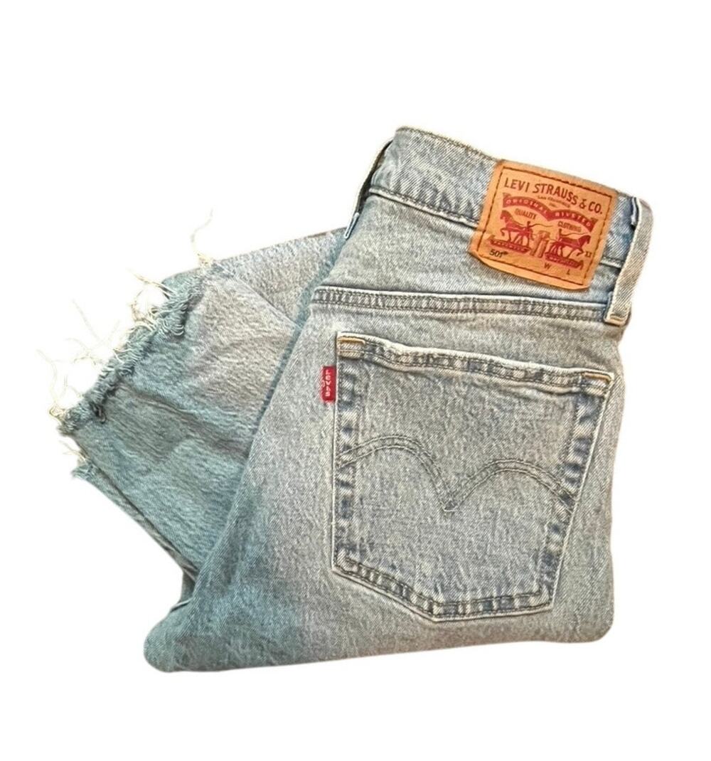 Levi's 501 Skinny Filiform Raw Hem Jeans Women's 26x28 High Rise Button Fly 90s